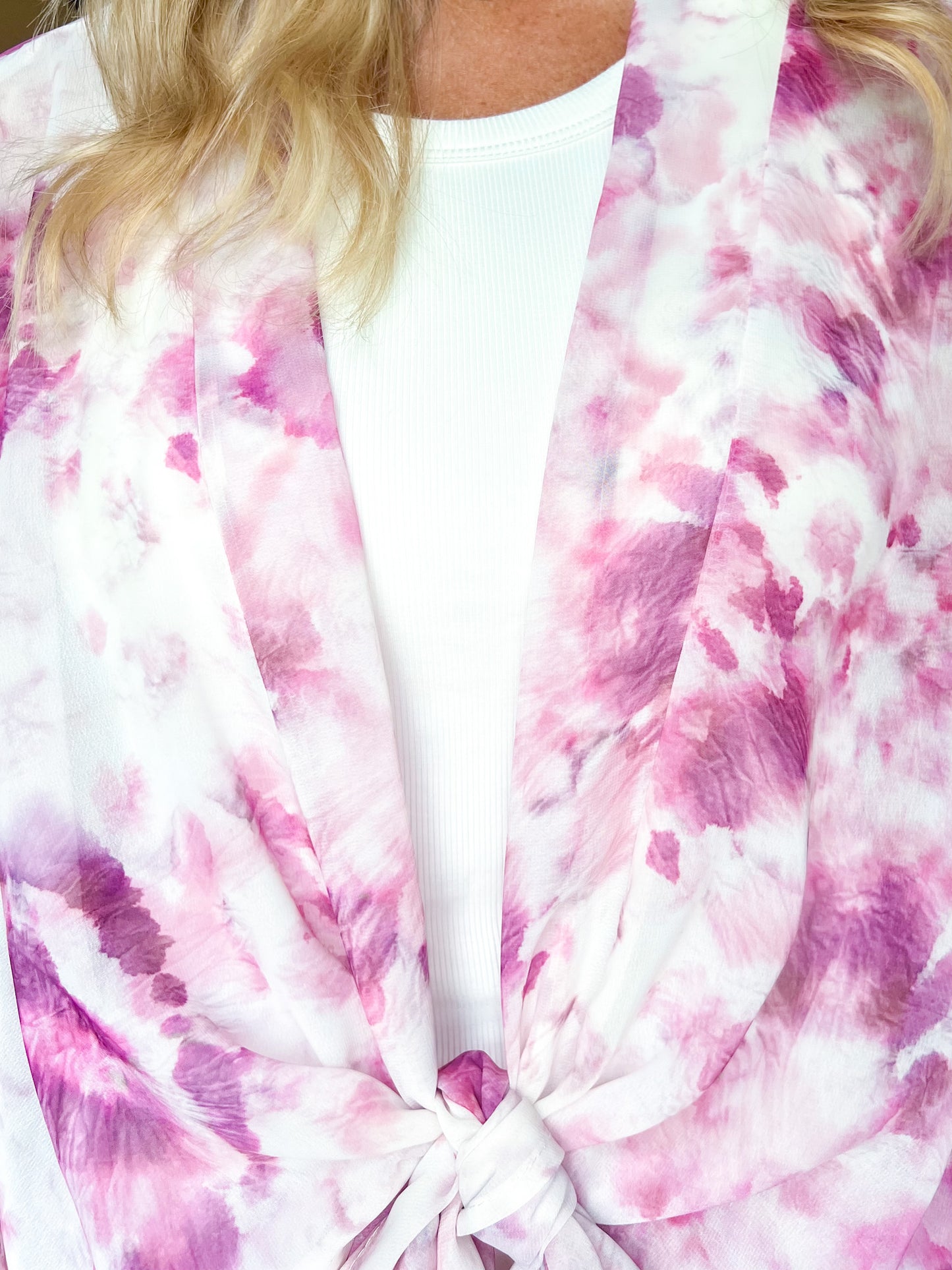 Megan Cropped Tie Front Kimono