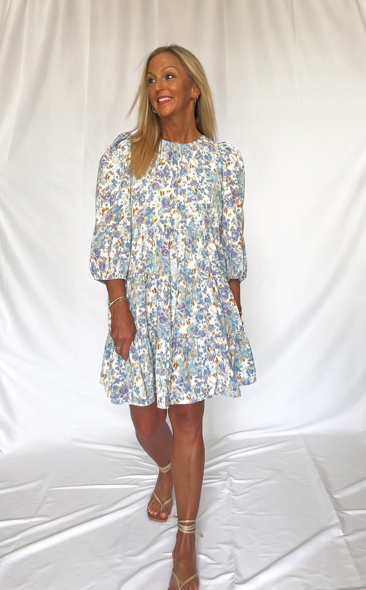 Blossoms in Blue Dress
