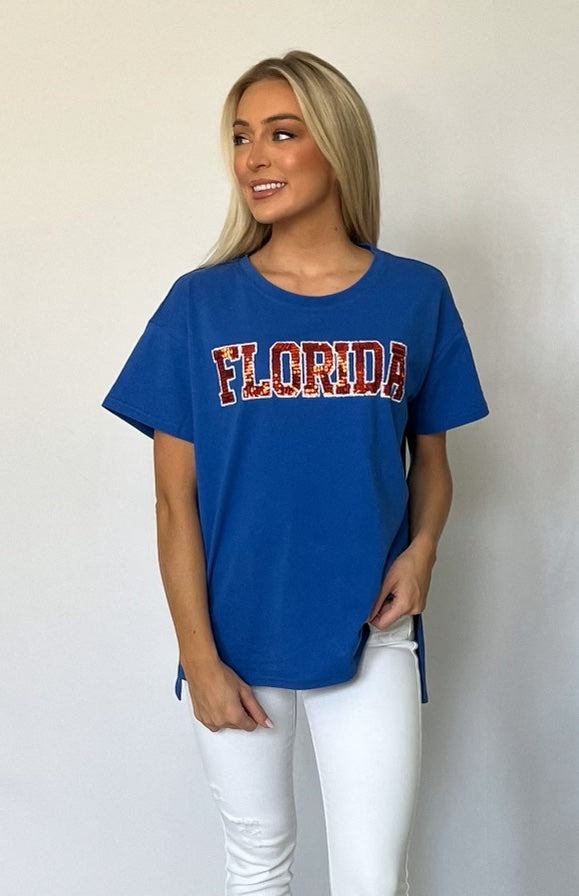 Florida Sequin Game Day Top