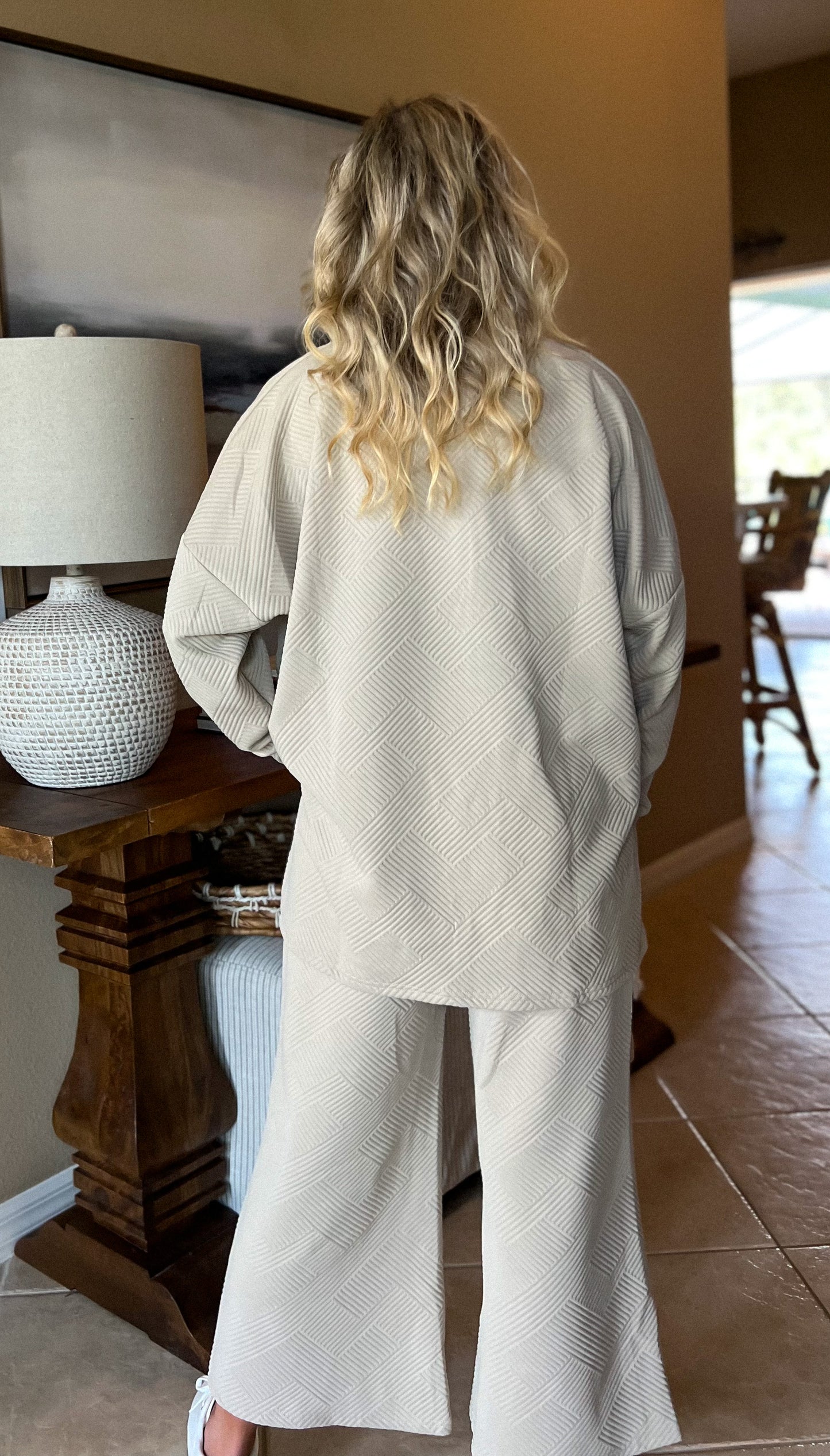 Beige Textured Lounge SET
