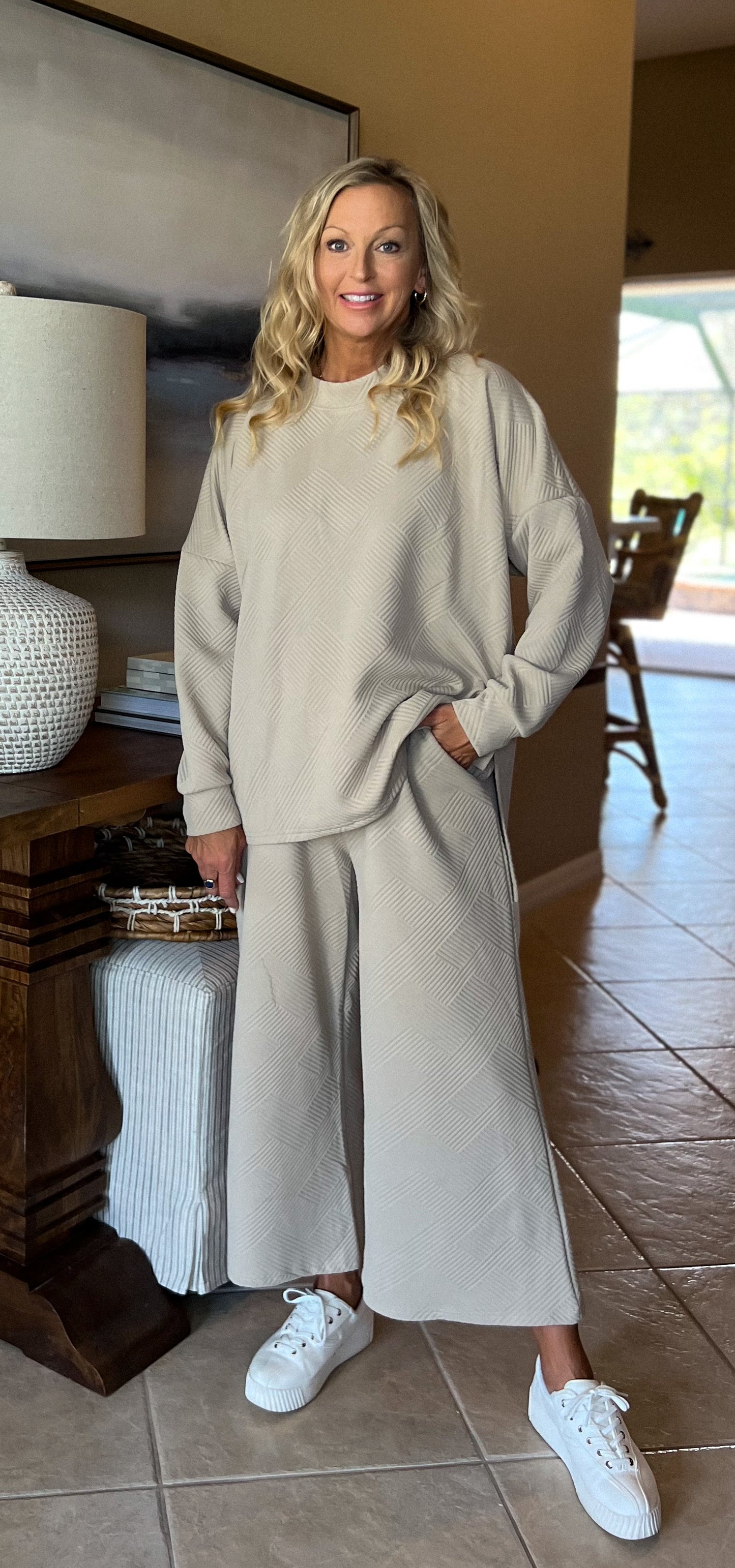 Beige Textured Lounge SET