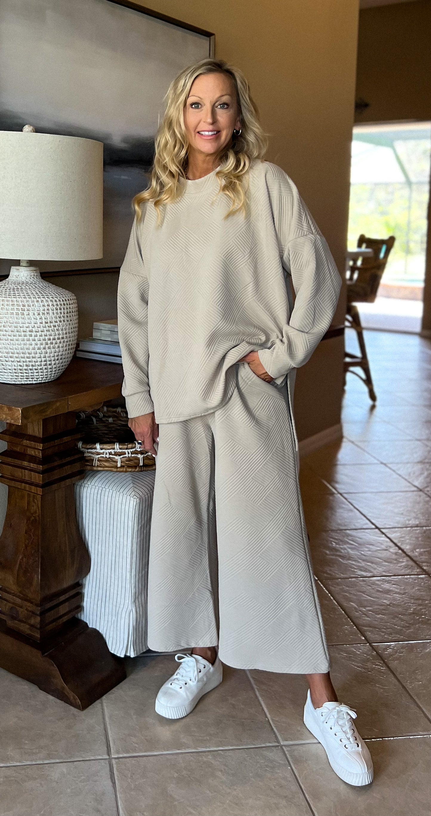 Beige Textured Lounge SET