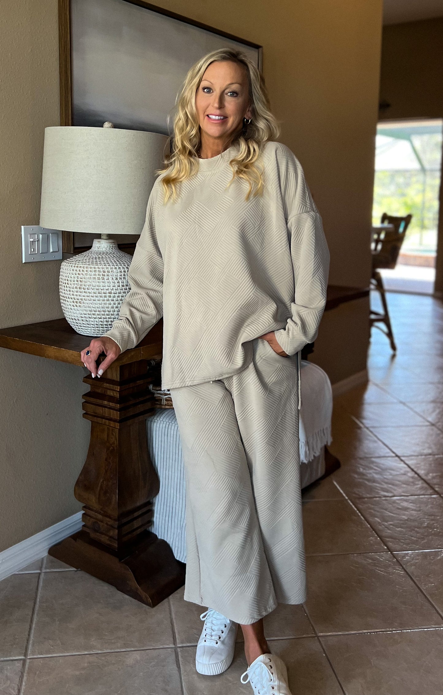 Beige Textured Lounge SET