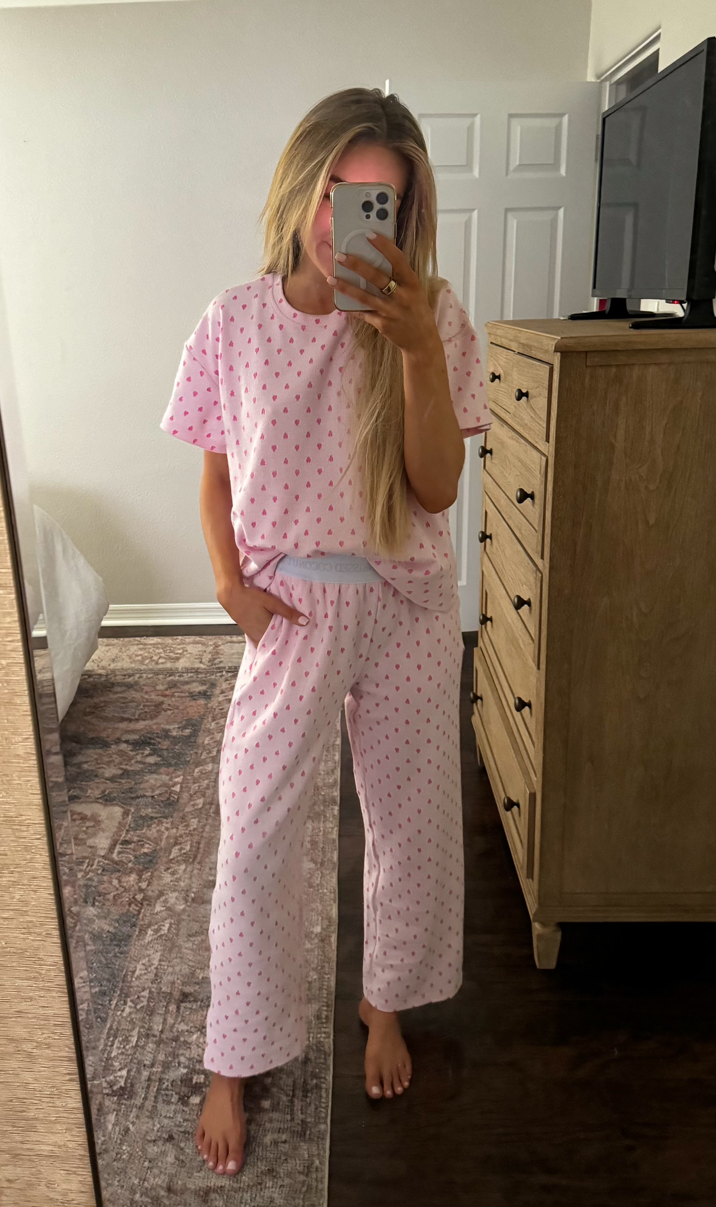 Pink Heart Pajama Set by Sunkissed Coconut