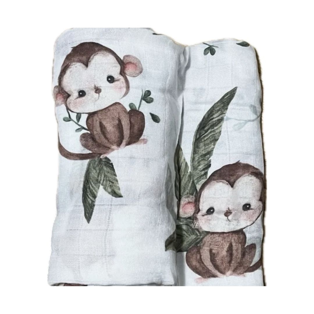 Monkey Business Muslin Swaddle