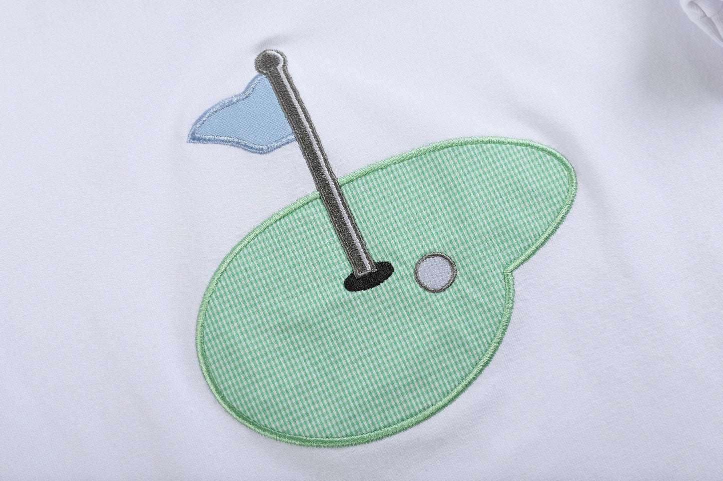 Blue Gingham Golf Shorts Set
