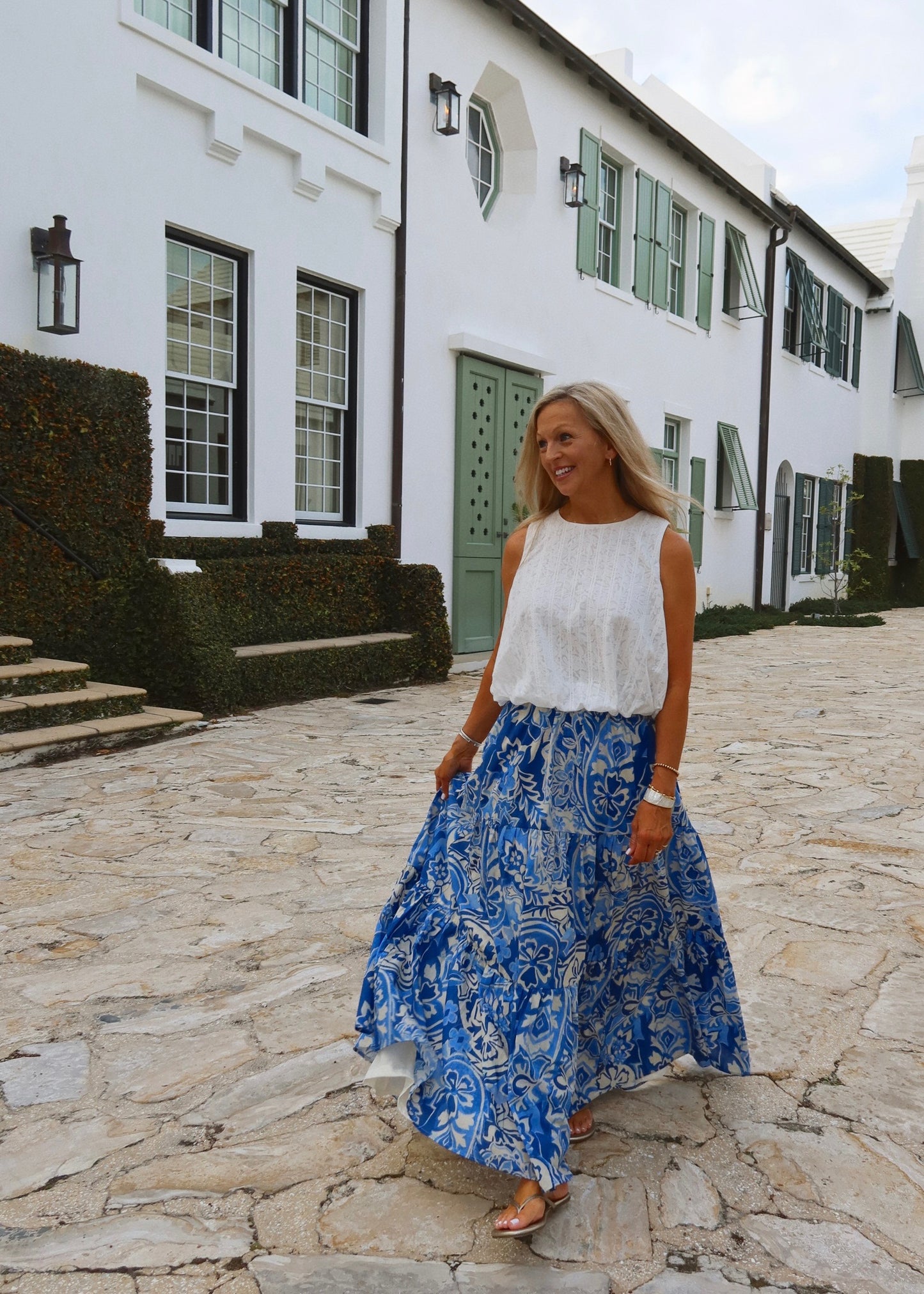 Santorini Woven Maxi Skirt
