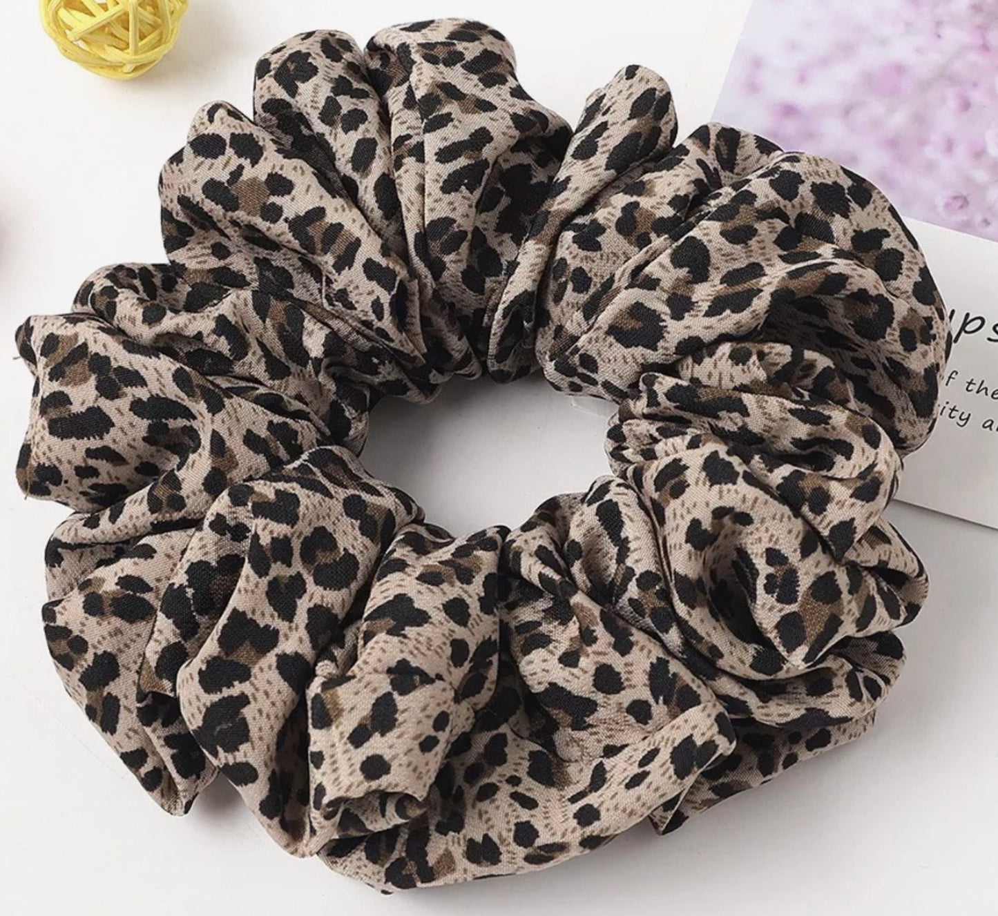 Jumbo Hair Scrunchie - Leopard