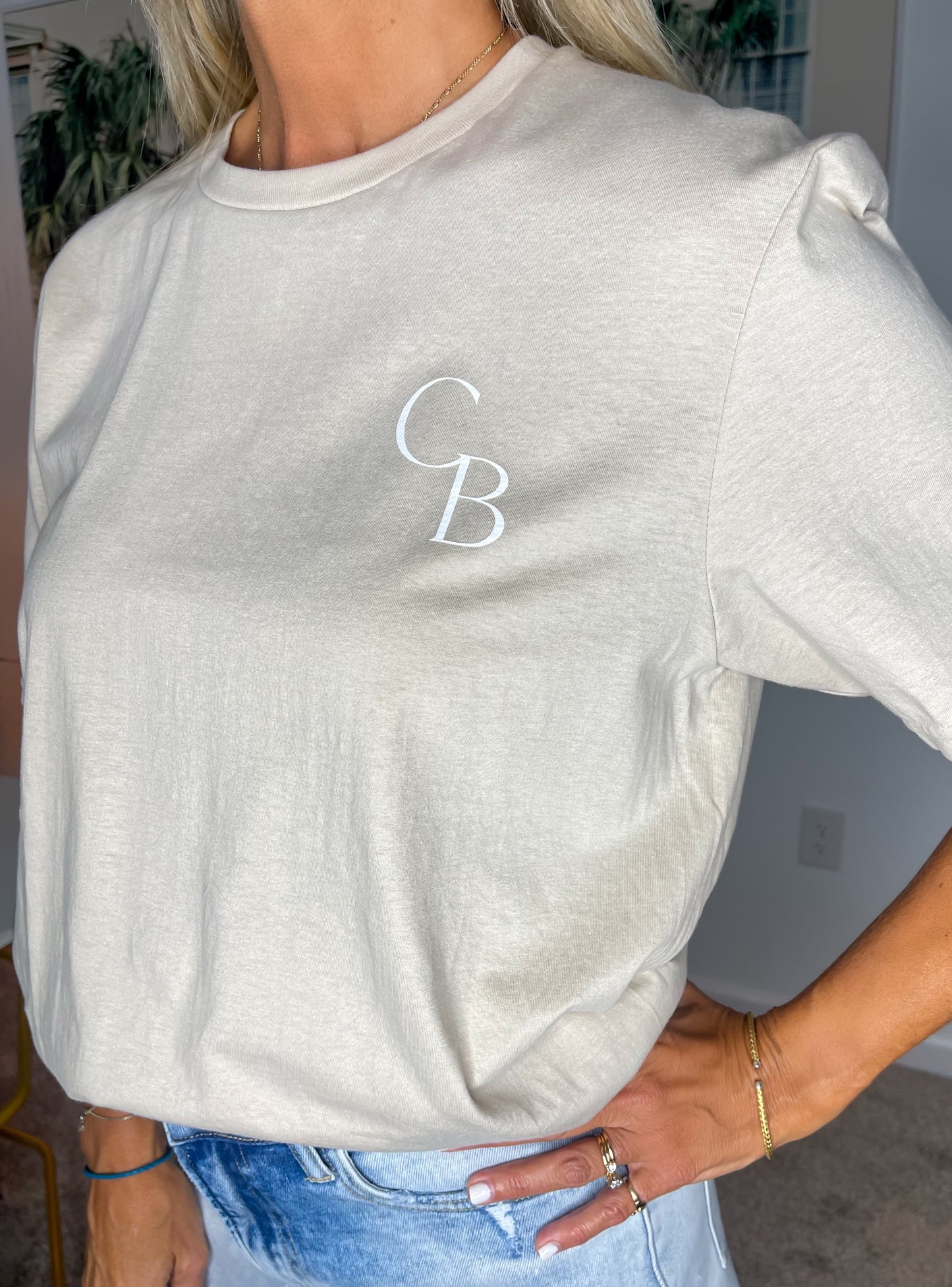 Cabana Blue T-shirt - Sand