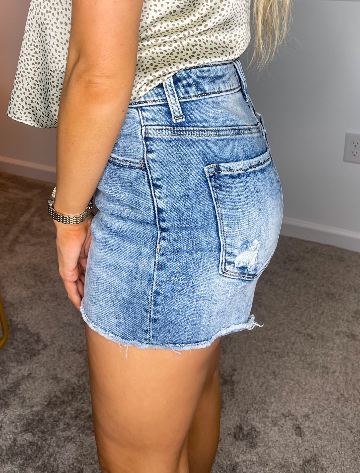 Montego High Rise Denim Shorts by VERVET