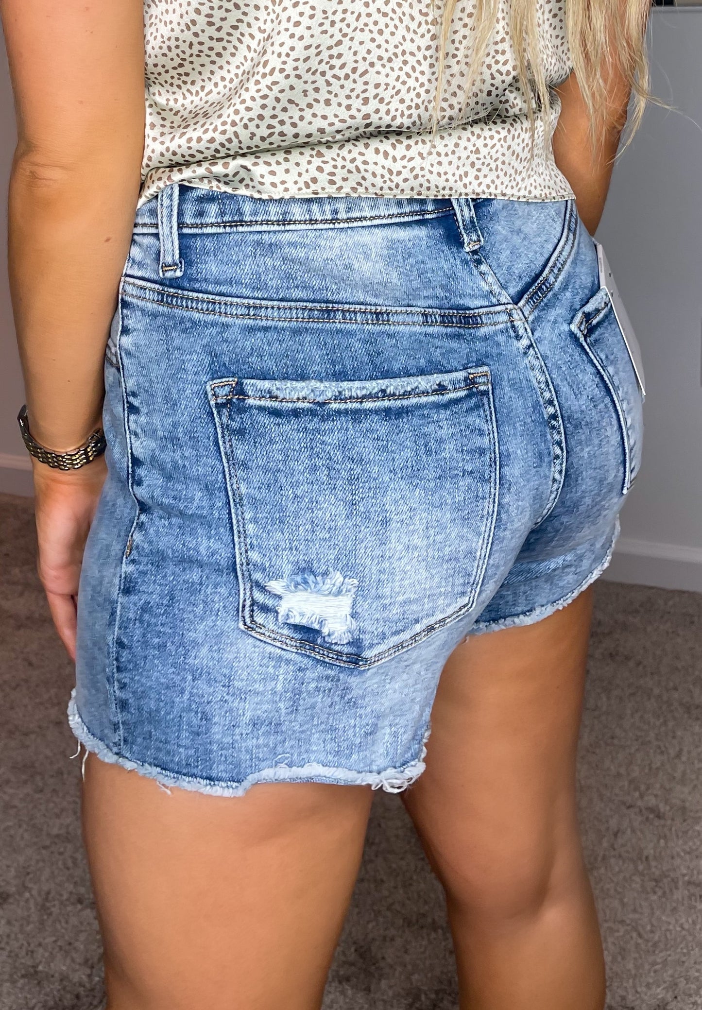 Montego High Rise Denim Shorts by VERVET