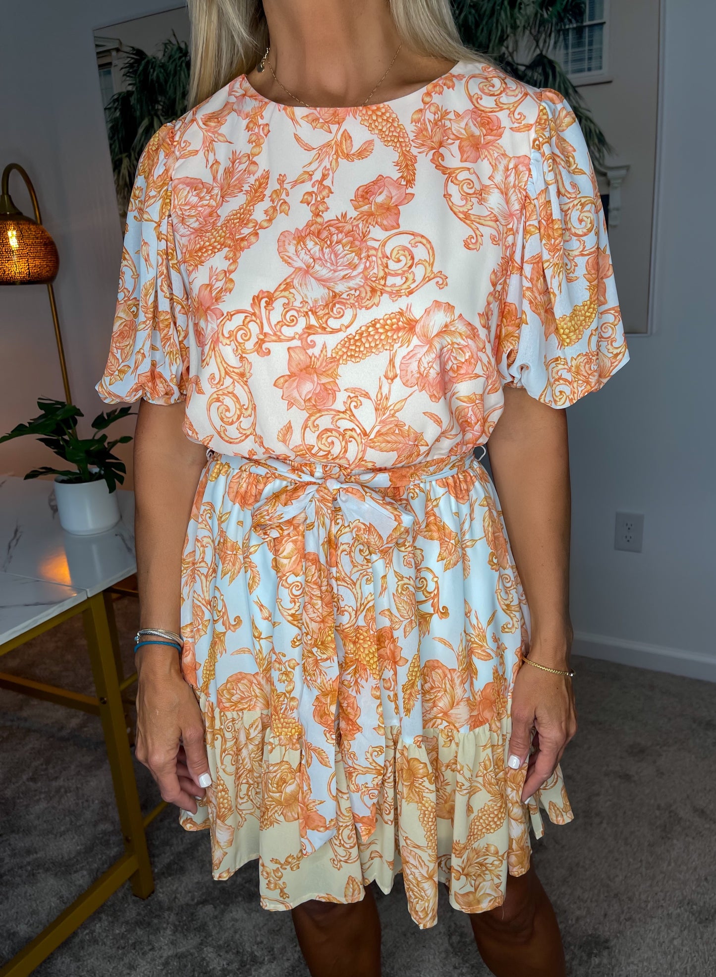 Pastel Peach Mini Dress