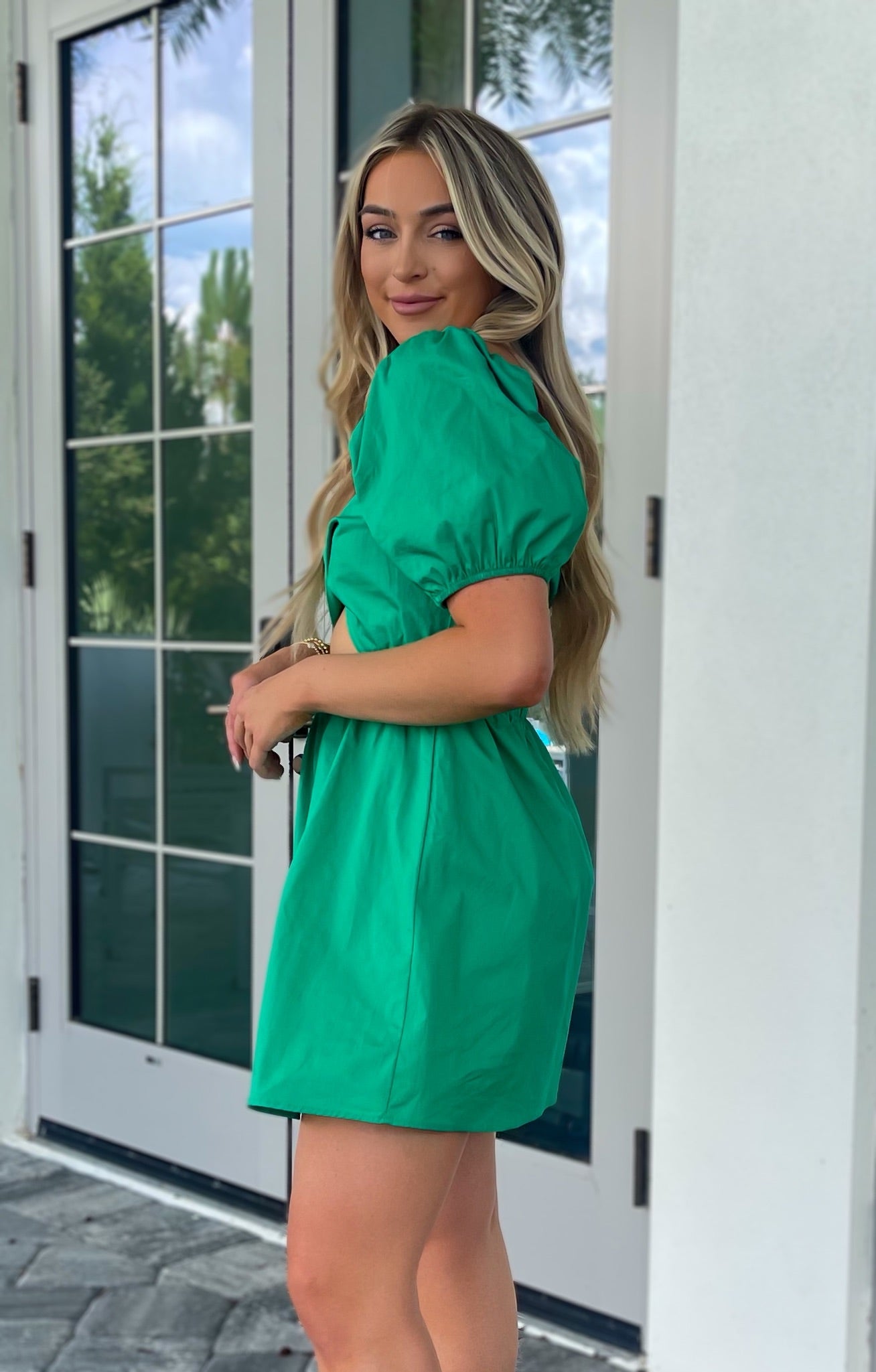 Twisted-Front Dress - Kelly Green
