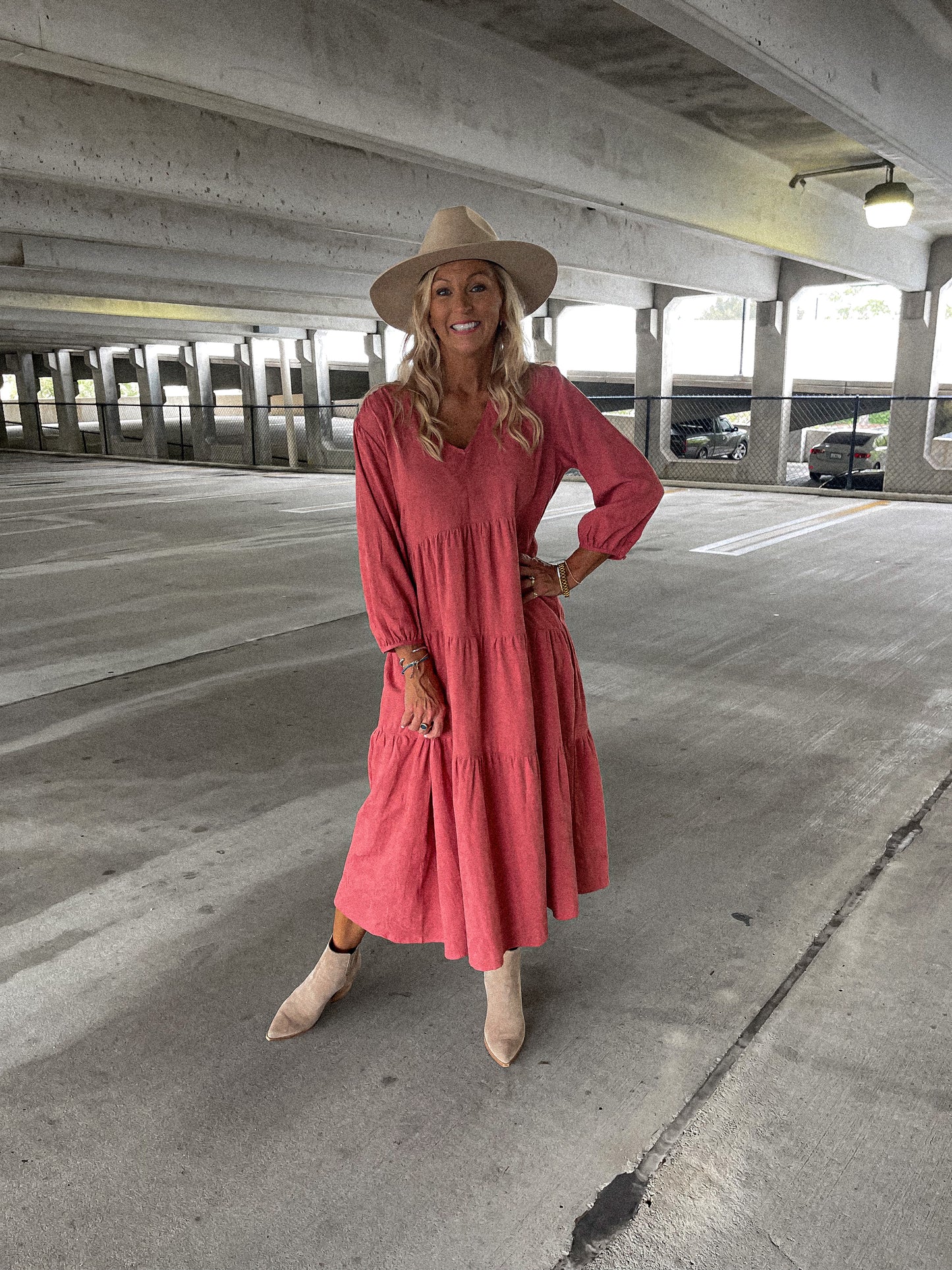 Rose Clay Midi Dress