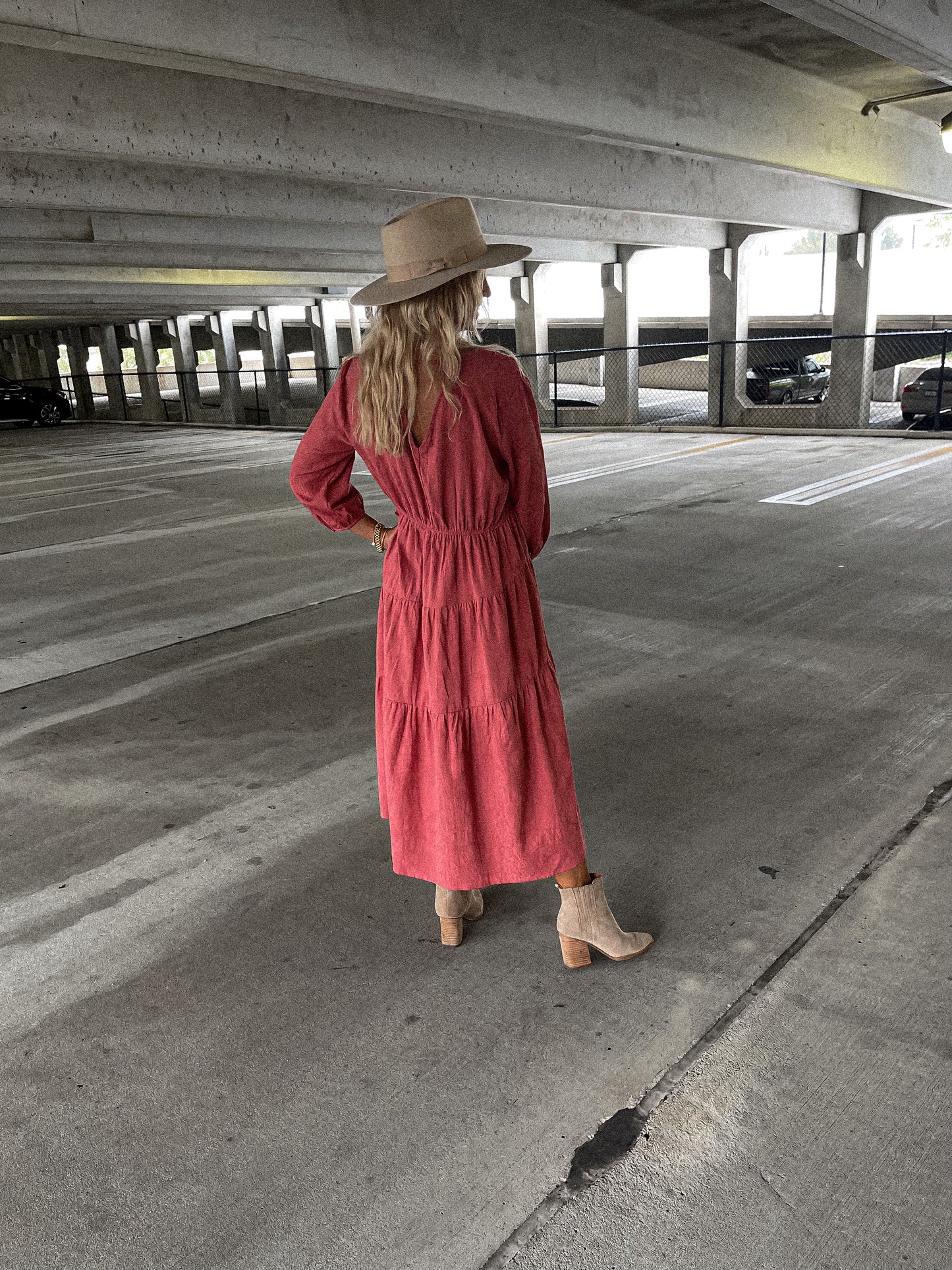 Rose Clay Midi Dress
