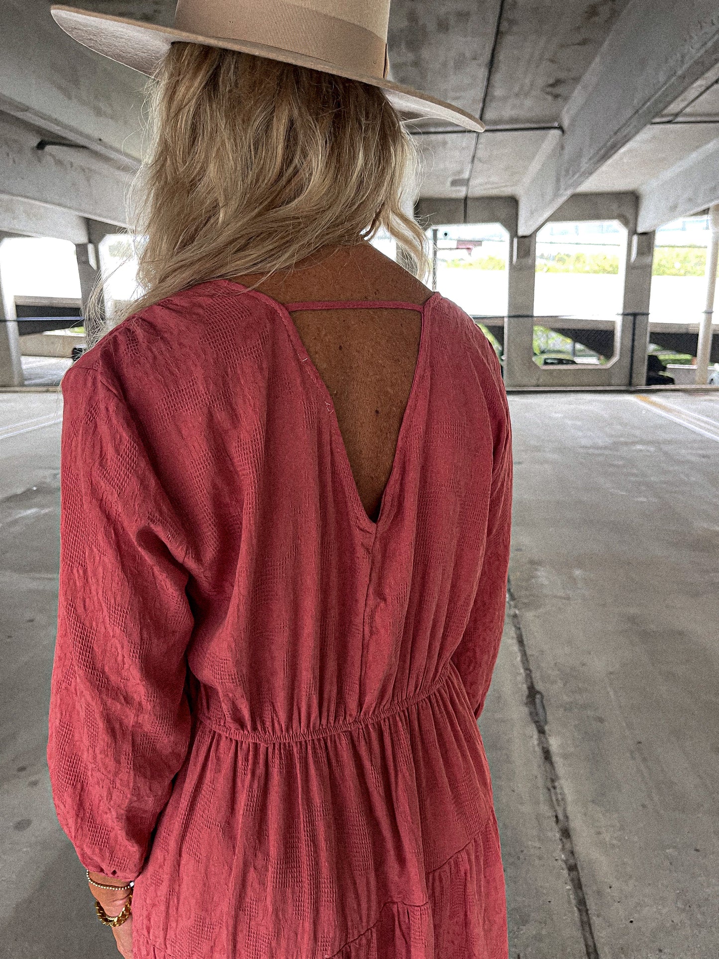 Rose Clay Midi Dress
