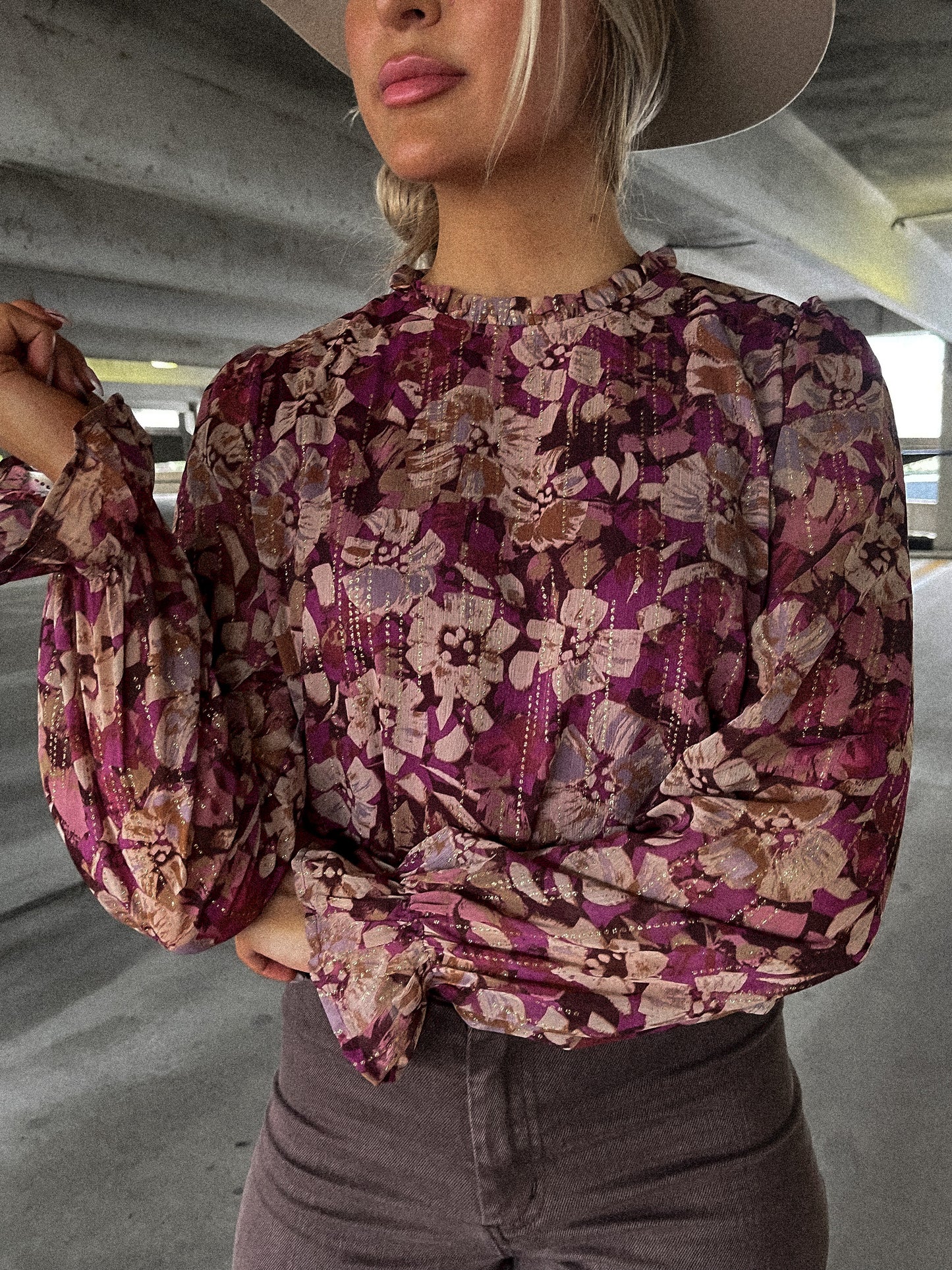 Magenta Floral Top