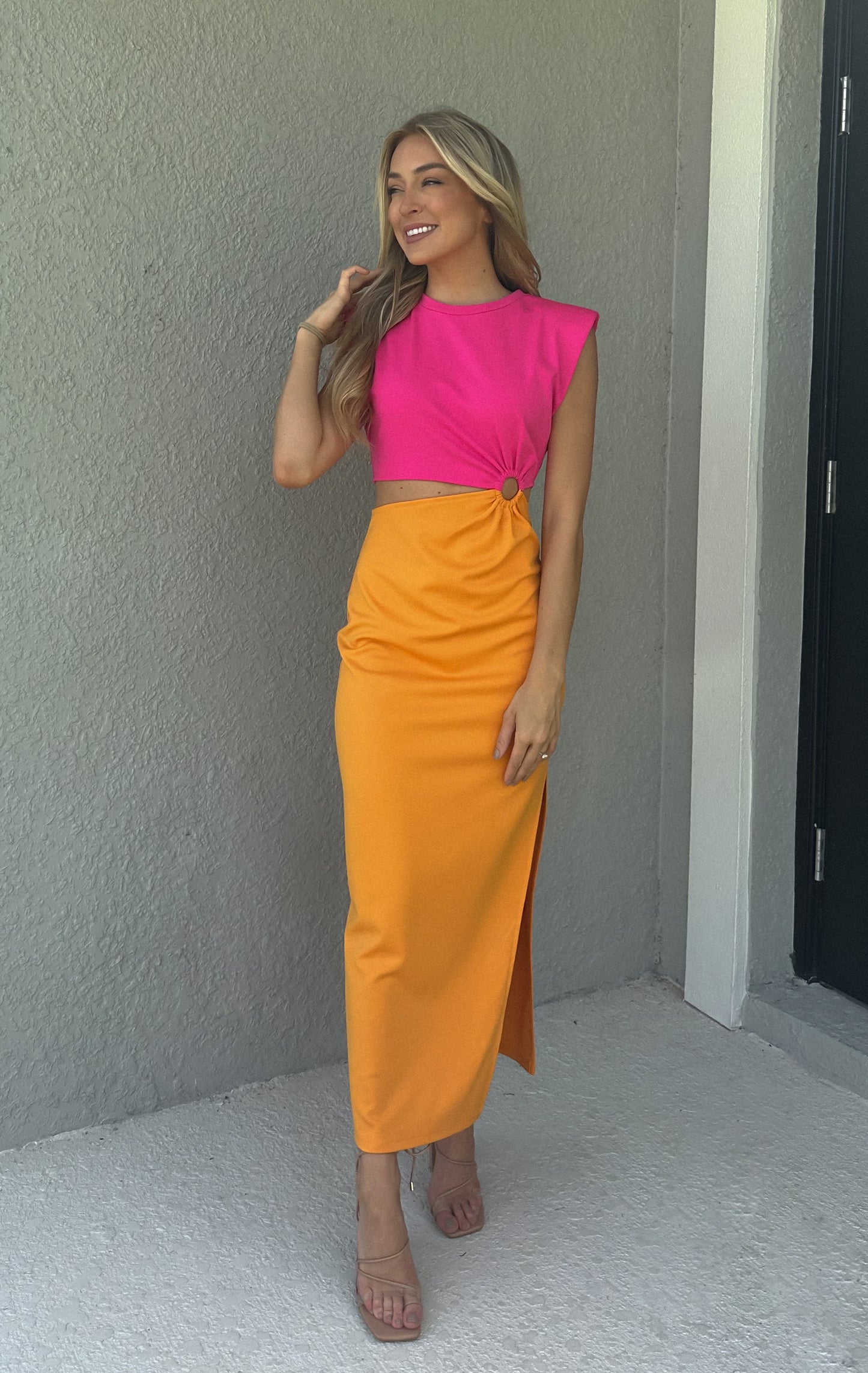 Summer Citrus Color Block Dress