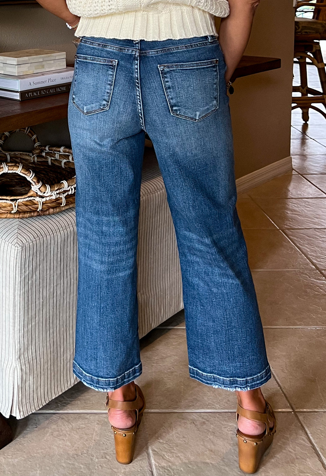 High Rise Vintage Wash Wide Leg Crop Jeans by JUDY BLUE – Cabana Blue ...