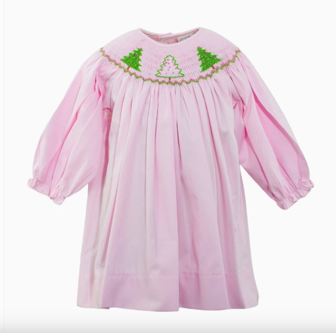 Smocked Christmas Bishop Dress