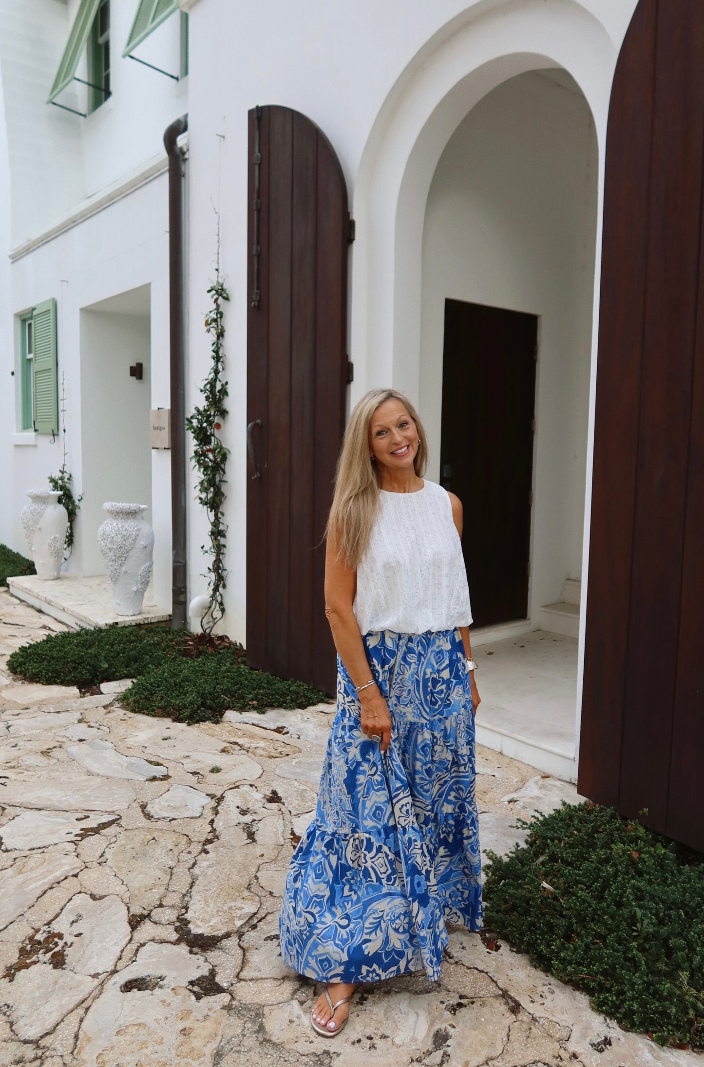 Santorini Woven Maxi Skirt