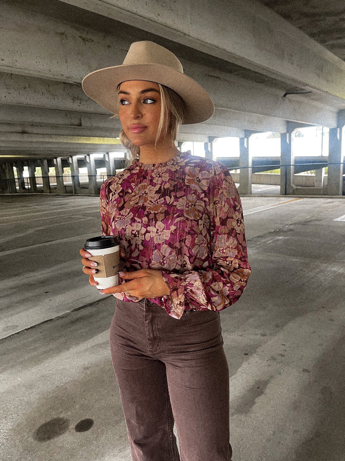 Magenta Floral Top