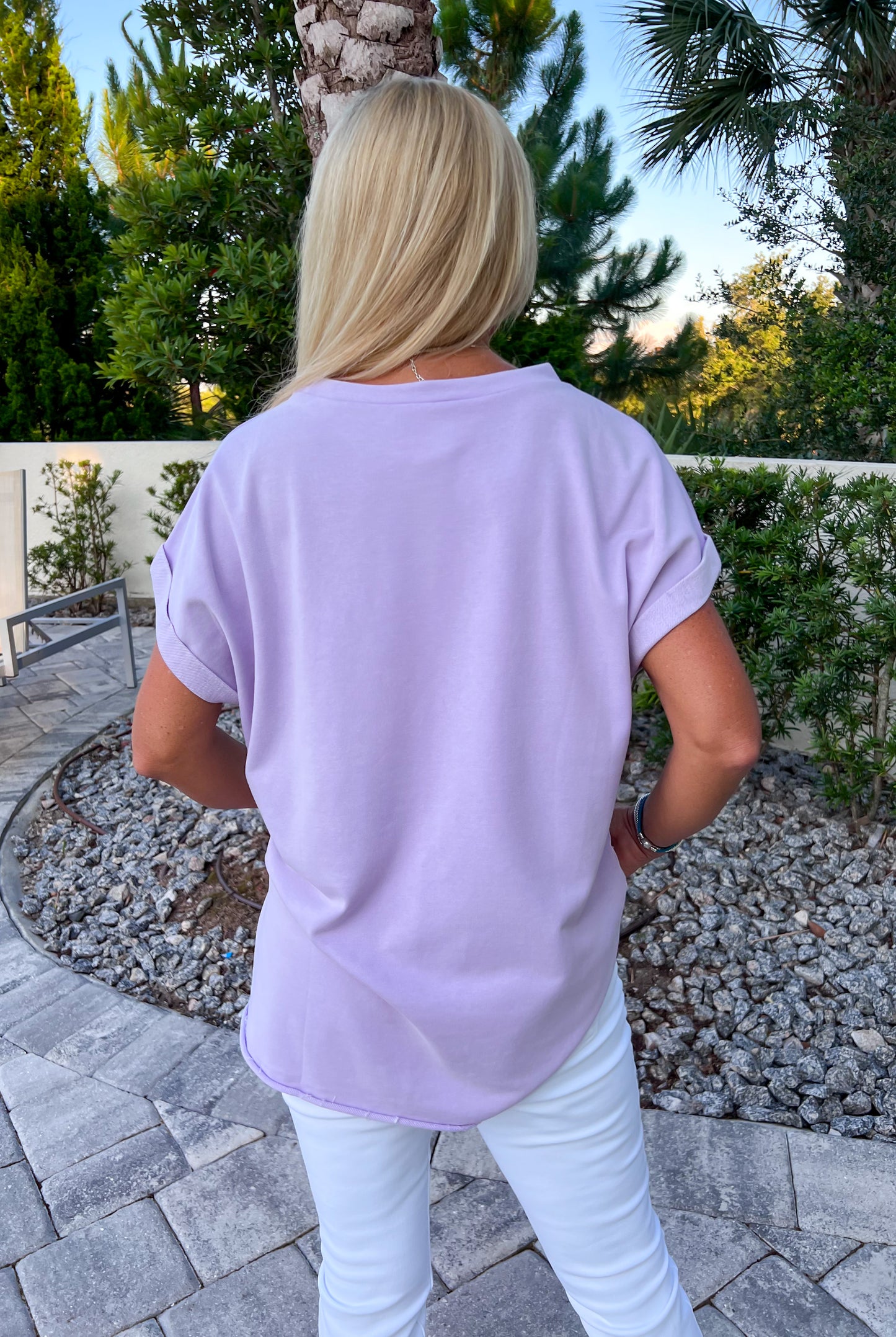Washed Terry Knit Top - Lavender